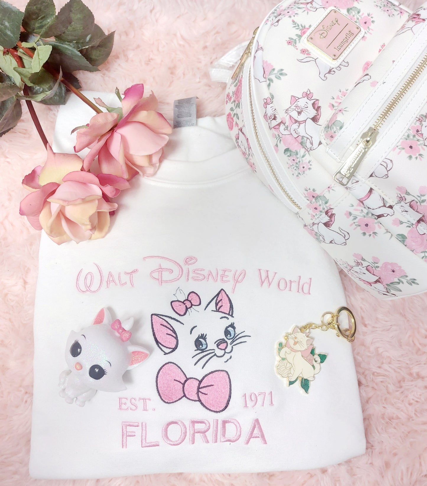 WDW or Disneyland Marie embroidered sweatshirt