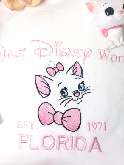 WDW or Disneyland Marie embroidered sweatshirt