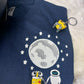 Wall-e and EVE Glow in the dark moon embroidered shirt