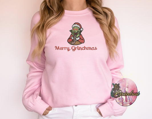 Merry Grinchmas embroidered sweatshirt