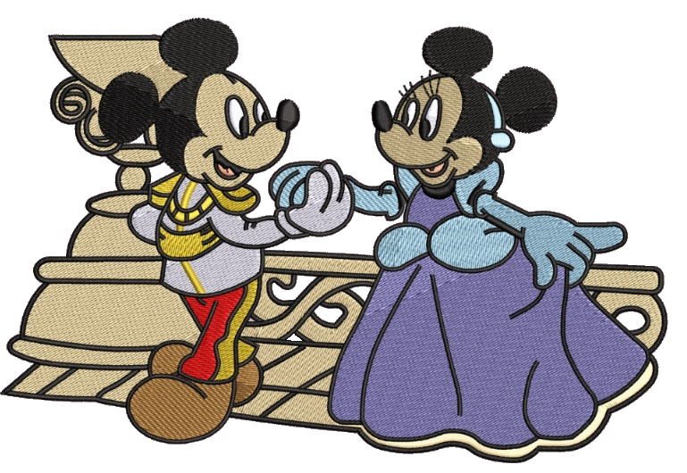 Minnie and Mickey Cinderella embroidered sweatshirt