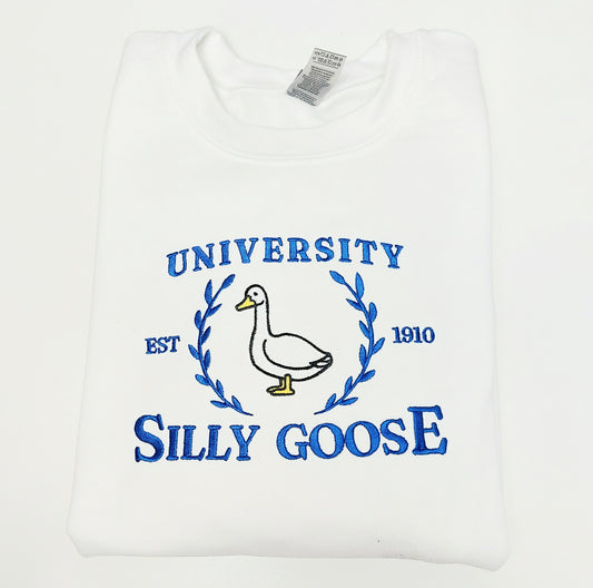 Silly Goose University embroidered shirt or sweatshirt