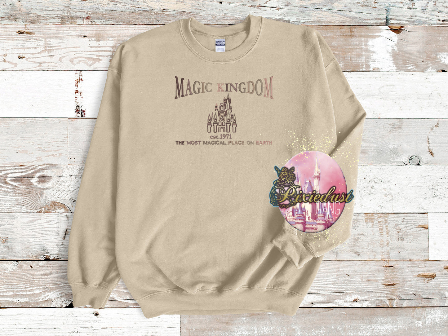 Ombre Magic Kingdom College embroidered sweatshirt, tshirt, or long sleeve