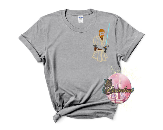 Obi Won Star wars sketch embroidered tshirt Kenobi